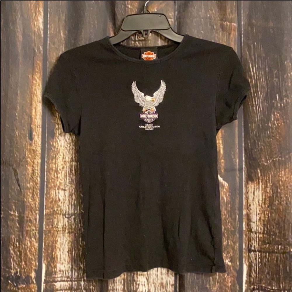 VINTAGE Harley-Davidson embroidered Baby doll top